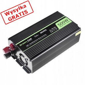 Przetwornica Green Cell INV03DE 12V na 230V Modyfikowana sinusoida 500W-20